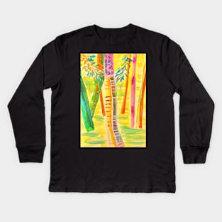 watercolor forest Kids Long Sleeve T-Shirt